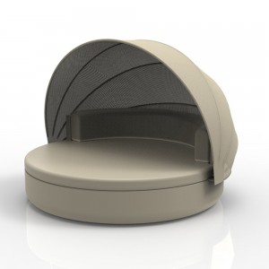 Cama con parasol de Vondom color khaki modelo Ulm Daybed
