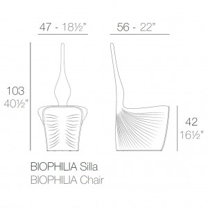 Silla Biophilia con Doble Pared y Tapizado de Tela Náutica | Vondom