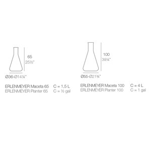 Florero Chemistubes Erlenmeyer con acabado mate/brillo Diseño Vondom