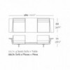 Sofá 2 plazas + Mesa Delta de Espacios Exteriores Diseñada por Vondom