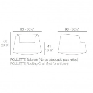 Sillón bajo Roulette Fabricado en Resina con Acabado Mate o Lacado