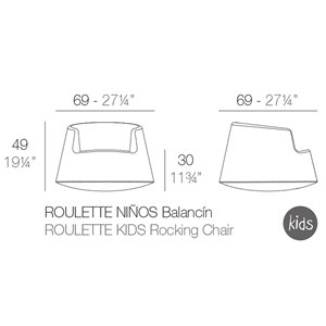 Sillón bajo Roulette Kids con Doble Pared para Interior y Exterior | Vondom