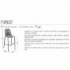 Taburete oferta Forest Respaldo Alto de Exterior e Interior con Aluminio Pintado