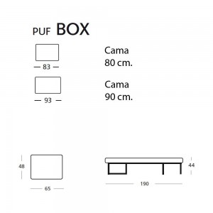 Puff cama Box Visco de ES Interiorismo. Puff cama con colchón viscoelástico.