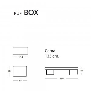 Puff cama Box 12-S135 de ES Interiorismo. Puff cama 135 cm. Puffs cama modernos.