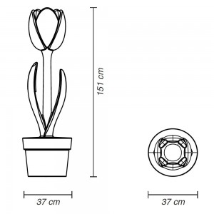 Tulip XL luz de Myyour. Lámpara de pie ideal para ambientes de exteriores.