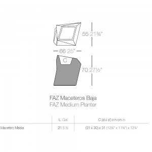 Macetero Medio Faz Mate con Autorriego y Doble Pared | Vondom