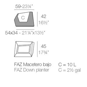 Macetero Bajo Light Faz con Iluminación Led