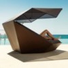 Cama Daybed Faz Parasol con Iluminación Led Tela Náutica y Ruedas