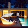 Cama Daybed Faz Parasol con Iluminación Led Tela Náutica y Ruedas
