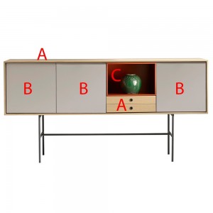 Aparador bajo Aura A7-2 de Treku. Muebles modernos.