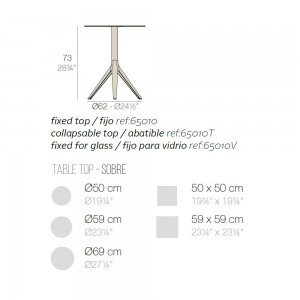 Mesa Mari-Sol pie Ø62 de Vondom. Muebles y complementos de exterior.