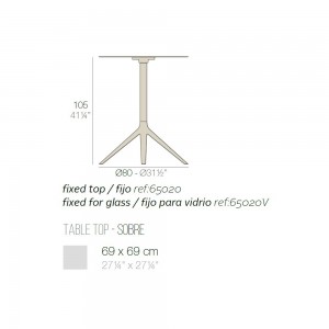 Mesa alta Mari-Sol pie Ø80 de Vondom. Muebles y complementos de exterior.