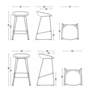 Taburete AAS 39 tapizado y de acero de Hay para cafés y restaurantes.
