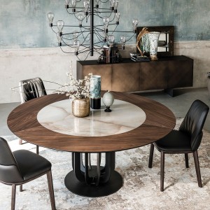 Mesa Soho Ker-Wood de Cattelan Italia. Mesa de madera y cerámica. Mesas modernas.