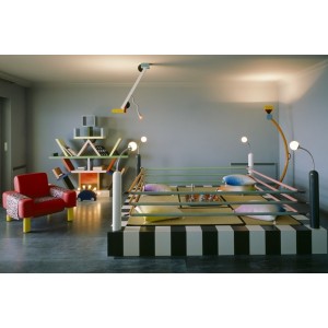 Lámpara techo Quisiana de Memphis. Lámpara design by Ettore Sottsass.