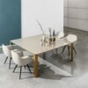 Mesa Kodo cuadrada de Sovet. Mesas de comedor modernas con sobre de cristal.
