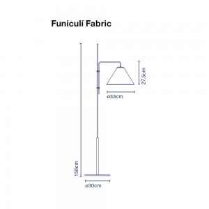 Lámpara pie Funiculí Fabric de Marset. Lámpara para salón de diseño.  