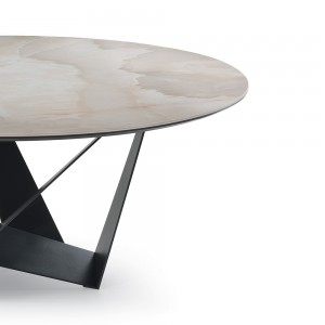 Mesa Skorpio redonda de Cattelan Italia. Mesa de diseño. Mesas redonda.