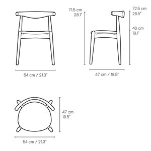 Silla CH20 Elbow en piel de Carl Hansen and Son. Sillas de diseño moderno.