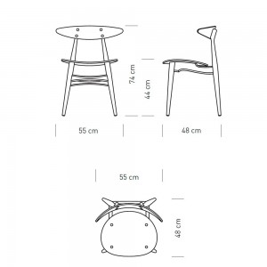 Silla CH33T de Carl Hansen and Son. Sillas de diseño. Sillas para comedor.