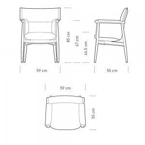 Silla E005 Embrace Chair en tela de Carl Hansen and Son. Sillas de diseño.