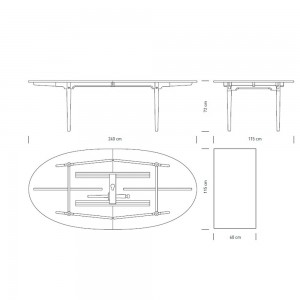 Mesa CH339 Dining Table extensible de Carl Hansen and Son. Mesas de diseño.