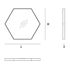 Espejo de pared Visual con marco hexagonal de Sovet Italia. Espejos modernos.