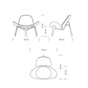Sillón Shell CH07 en piel de Carl Hansen and Son. Sillones de diseño moderno.