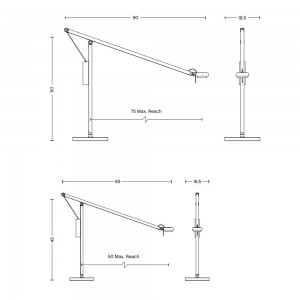Lámpara Fifty-Fifty LED de HAY. Lámparas elegantes para estudios o oficinas.