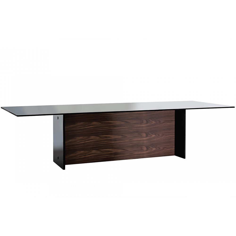 Mesa Regolo doble base cristal de Sovet Italia. Mesas y complementos de diseño moderno.