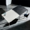 Mesa Slim Square de Sovet con sobre de cerámica. Mesas de diseño moderno.