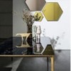 Mesa Slim Square de Sovet con sobre de cerámica. Mesas de diseño moderno.