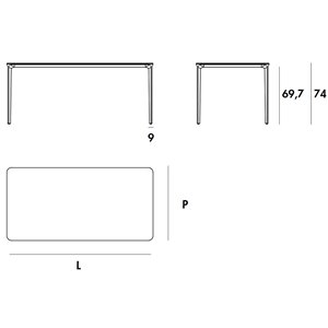 Mesa Slim Cerámica de Sovet. Mesa rectangular con sobre de cerámica moderna.