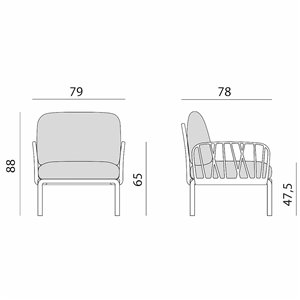 Sillón individual terraza de Nardi. Diseño de moderno mueble exterior.