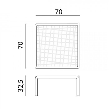 Mesa Komodo de Nardi. Mesa auxiliar jardín. Complemento para exterior.