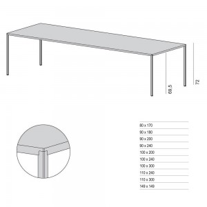 Mesa de calidad 25 en madera para comedor de Desalto. Mesa diseño original.