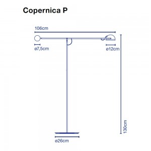 Lámpara pie Copérnica P de Marset. Lámpara de pie moderna para salón. 