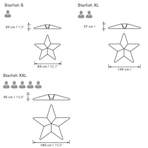Pouf Starfish de Ogo. Cojínes, pouf, colchoneta de exterior. Poufs para piscina.