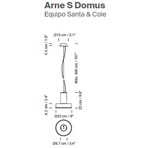 Lámpara suspensión Arne S Domus 2018 de Santa & Cole. Lámparas Modernas.
