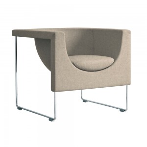 Butaca Nube monocromo para contract de Stua. Butaca tapizada monocromática para salón.