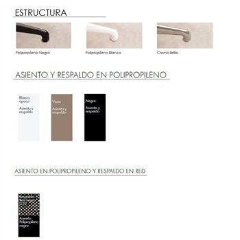 Sillón Gas autoretorno Polipropileno Stua. Excelente sillón para espacios de oficinas.
