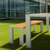 Mesa Deneb: Aluminio Blanco