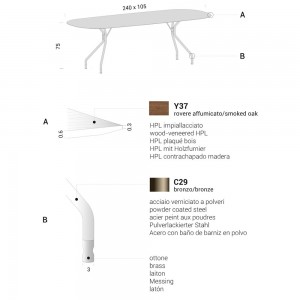 Mesa de diseño T7 ovalada para comedor de Extendo.