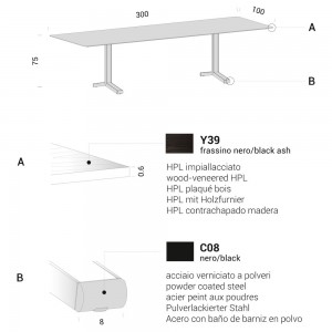 Mesa IPE rectangularde diseño para comedor de Extendo.