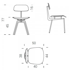 Silla moderna Viking W para comedor de Extendo.