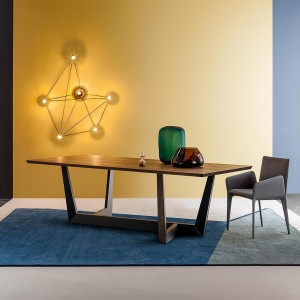 Mesa fija Art de madera. Mesa de diseño moderno rectangular. Bonaldo.