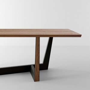 Mesa fija Art de madera. Mesa de diseño moderno rectangular. Bonaldo.