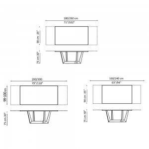 Mesa moderna Art extensible de Bonaldo. Diseño italiano para salones.