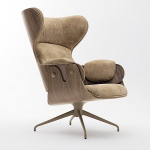 Sillón de lujo Lounger de madera para dormitorio de BD Barcelona.